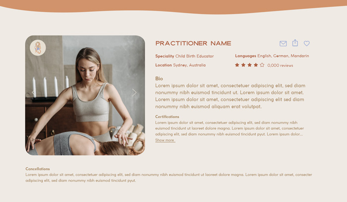 Dedicated profile page